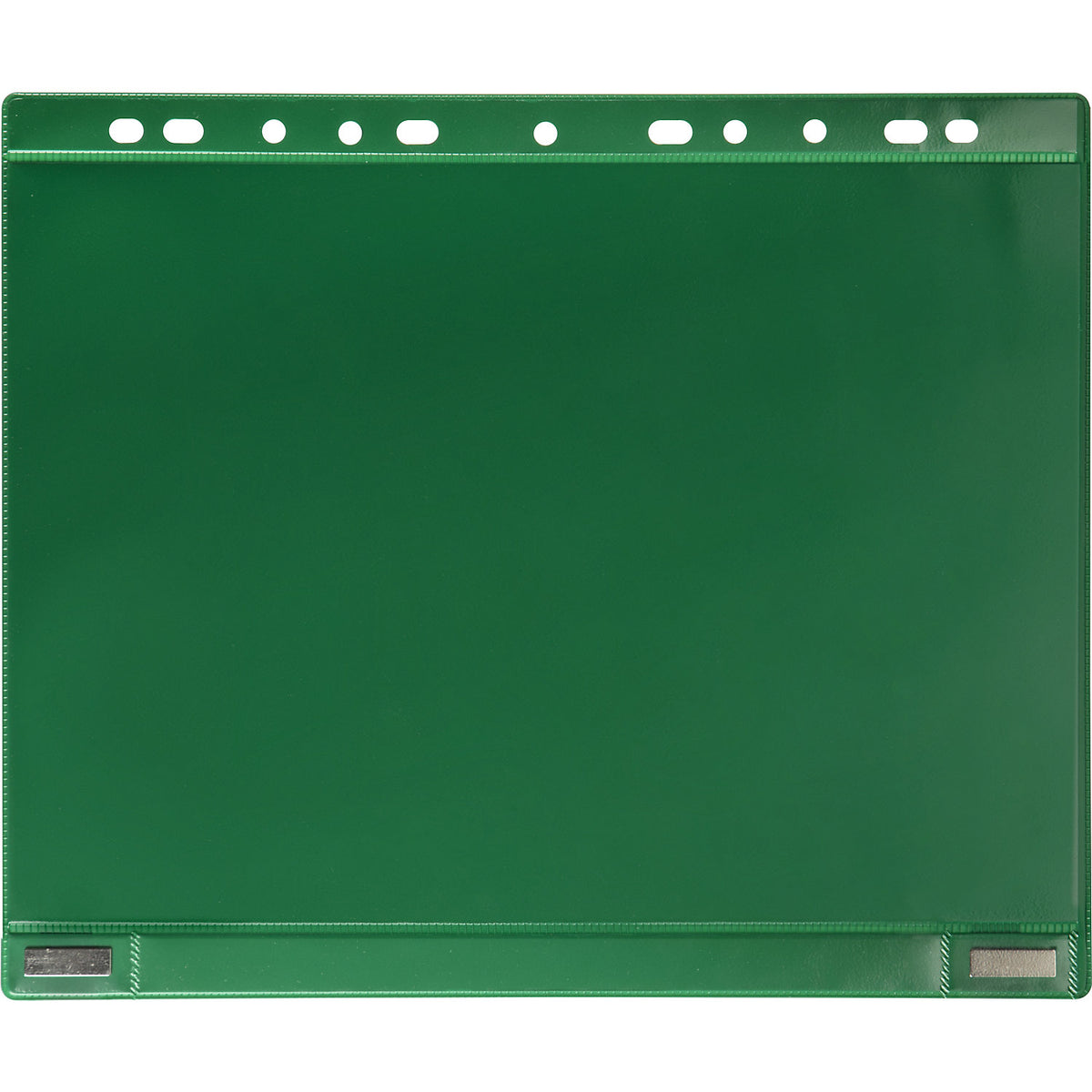 Magnetic view pocket with file edge, magnetic, A4, pack of 5, green.