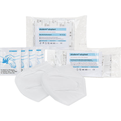 First aid material, supplementary set, DIN 13157, DIN amendment 2021.