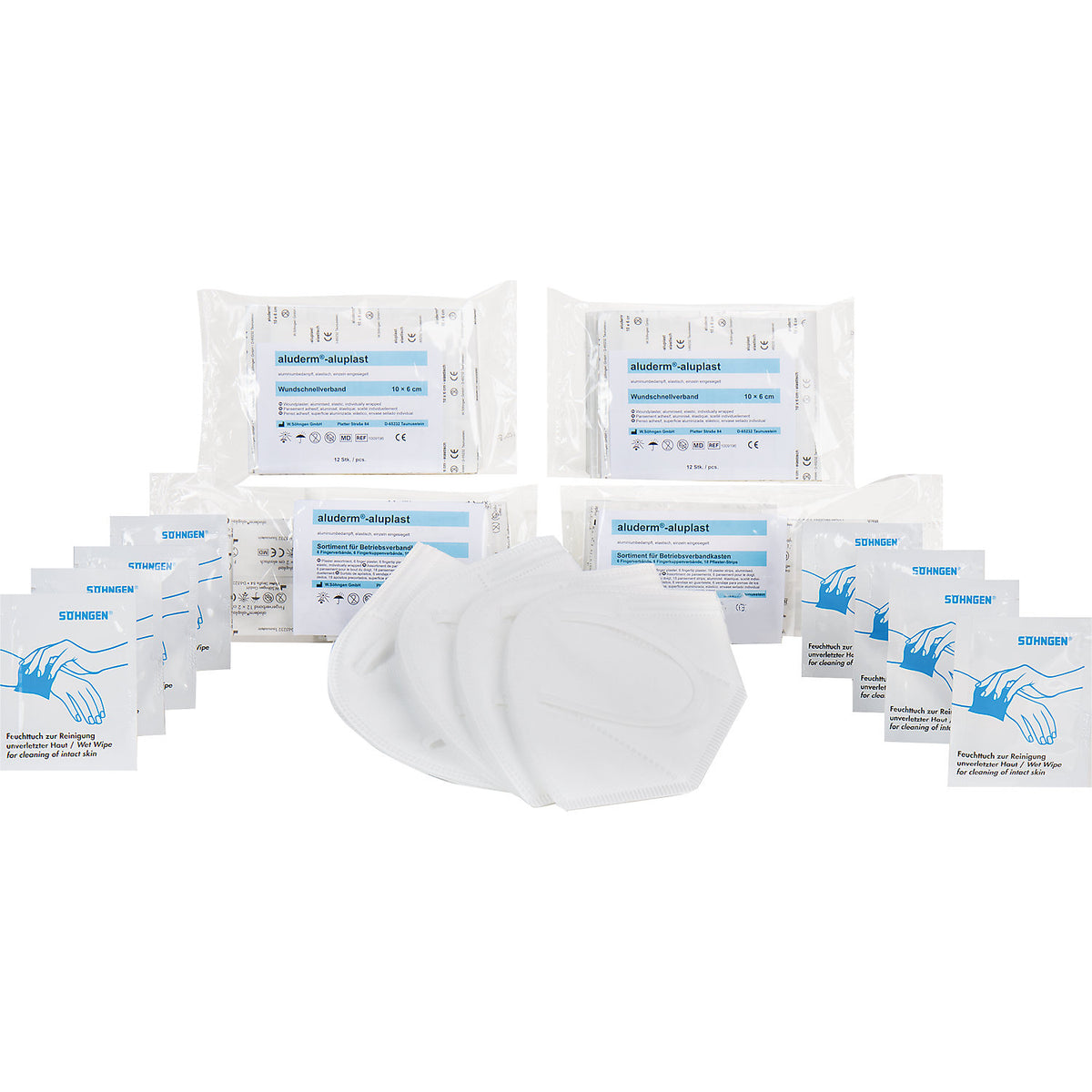 First aid material, supplementary set, DIN 13169, DIN amendment 2021.
