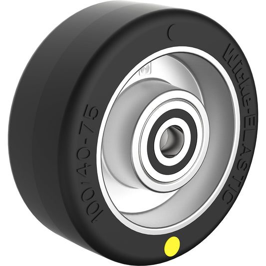 ESD wheel, made of elastic rubber, wheel Ø x width 100 x 40 mm, axle Ø 12 mm.