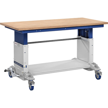 SUPPORTER height adjustable work table, multiplex worktop, max. load 500 kg, WxD 1600 x 790 mm.