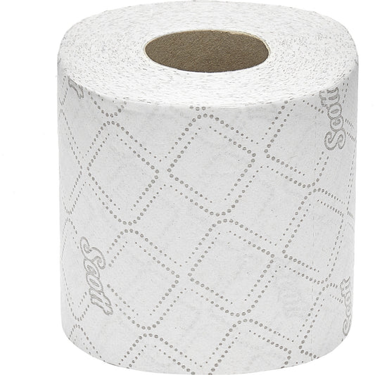 Scott® ESSENTIAL™ toilet paper, 2-ply, pack of 64 x 350 sheets, white.