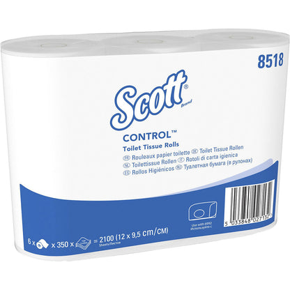 Scott® CONTROL™ standard toilet paper, 3-ply, pack of 36 x 350 sheets, white.