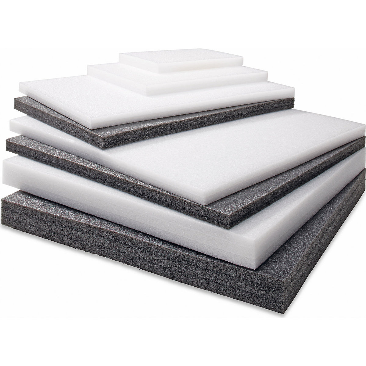 Foam sheet, material thickness 25 mm, made of PE, LxW 400 x 300 mm, white, pack of 20.