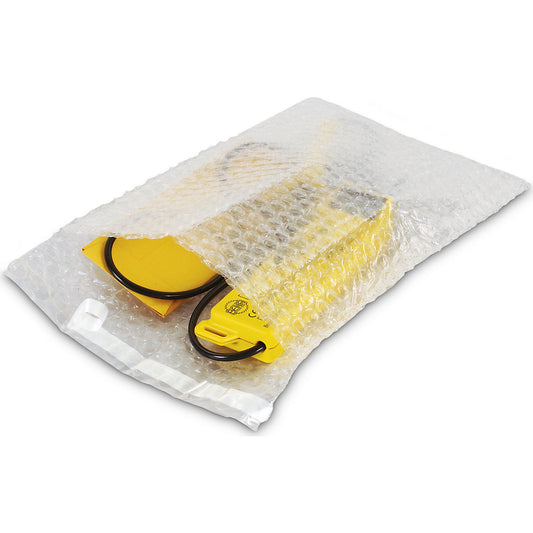 Bubble wrap bag, 3 layer, 80 µm, self-adhesive, LxW 120 x 100 mm, pack of 500.