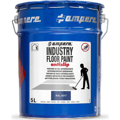 Industry Floor Paint antislip® ground marking paint, capacity 5 l, blue.