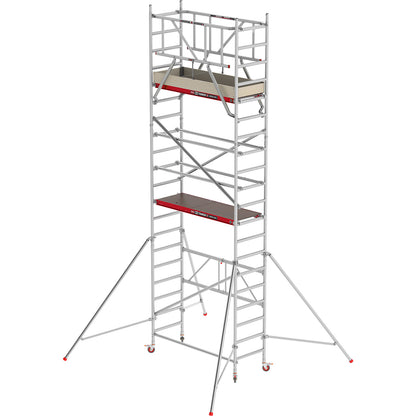 RS 44-POWER folding tower, wooden platform, length 1.85 m, working height 6.80 m.