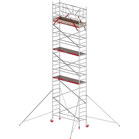 RS TOWER 41 slim mobile access tower, wooden platform, length 1.85 m, working height 9.20 m.