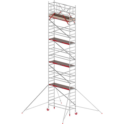 RS TOWER 41 slim mobile access tower, wooden platform, length 1.85 m, working height 10.20 m.