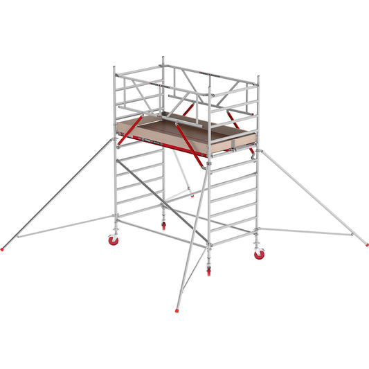 RS TOWER 42 wide mobile access tower, wooden platform, length 1.85 m, working height 4.20 m.