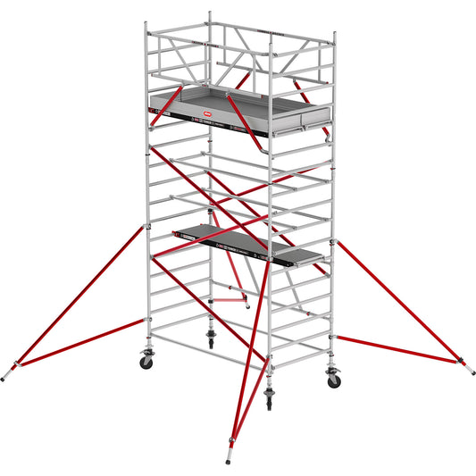 RS TOWER 55 mobile access tower, Fiber-Deck® platform, length 2.45 m, working height 5.80 m.