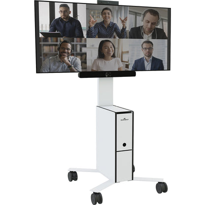 COWORKSTATION® mobile TV trolley, HxWxD 1292 x 572 x 574 mm, white.