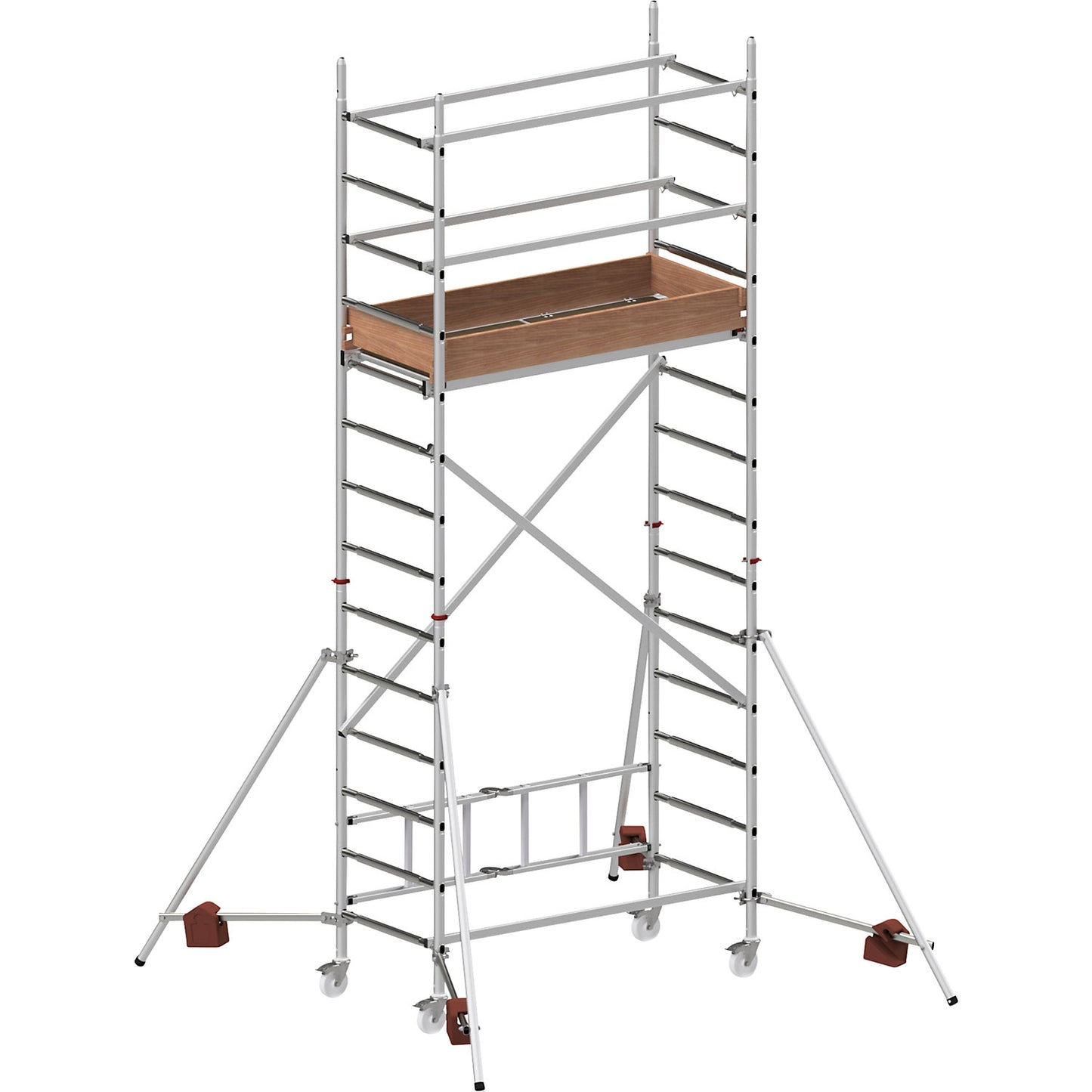 ALUPRO CONCEPT modular access tower, modules 1+2, standing height 2.65 m, platform length 1.58 m.