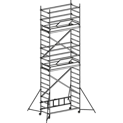 ALUPRO CONCEPT modular access tower, modules 1+2+3, standing height 4.65 m, platform length 1.58 m.