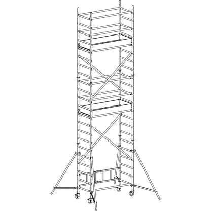 ALUPRO CONCEPT modular access tower, modules 1+2+3, standing height 4.65 m, platform length 1.58 m.