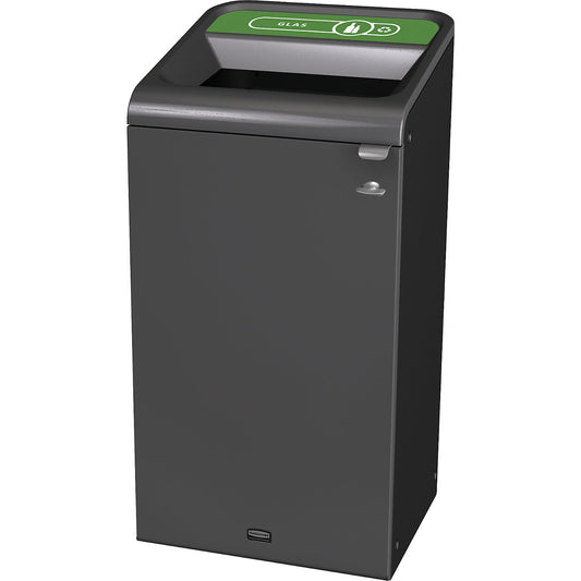 Configure™ recyclable waste collector, zinc plated steel, capacity 125 l, green.