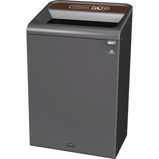 Configure™ recyclable waste collector, zinc plated steel, capacity 57 l, brown.