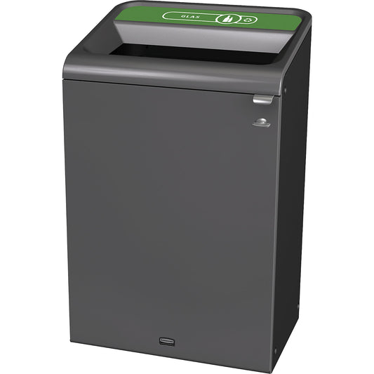 Configure™ recyclable waste collector, zinc plated steel, capacity 57 l, green.