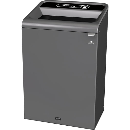 Configure™ recyclable waste collector, zinc plated steel, capacity 57 l, black.