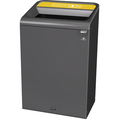 Configure™ recyclable waste collector, zinc plated steel, capacity 57 l, yellow.