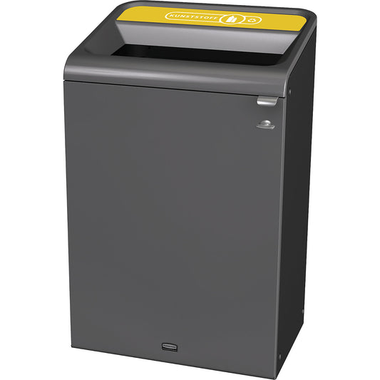 Configure™ recyclable waste collector, zinc plated steel, capacity 57 l, yellow.