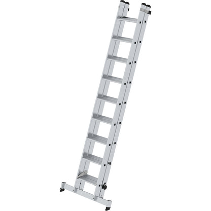 Extending step ladder, 2-part, with nivello® beam, 18 steps.