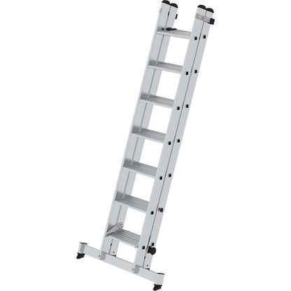 Extending step ladder, 2-part, with nivello® beam, 14 steps.