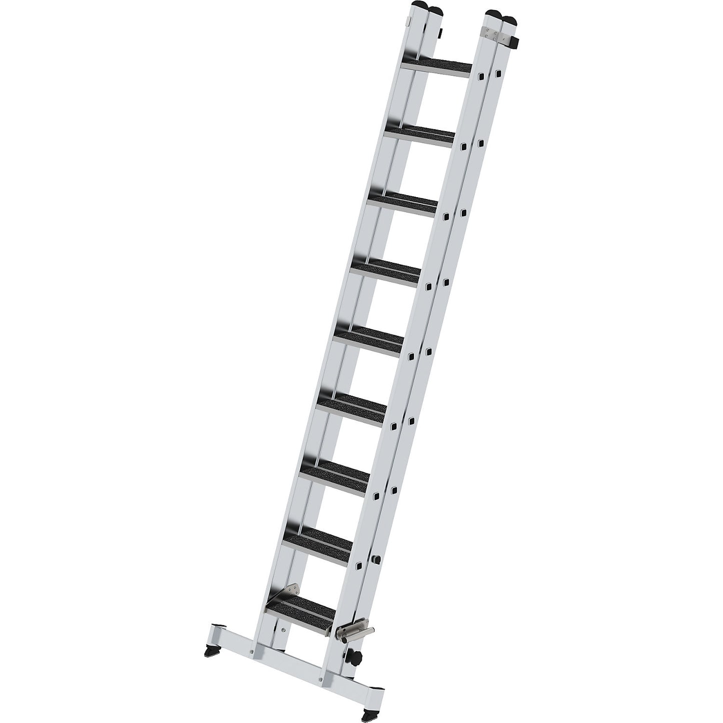 Extending step ladder, 2-part, nivello® beam and clip-step tread cover, 18 steps.