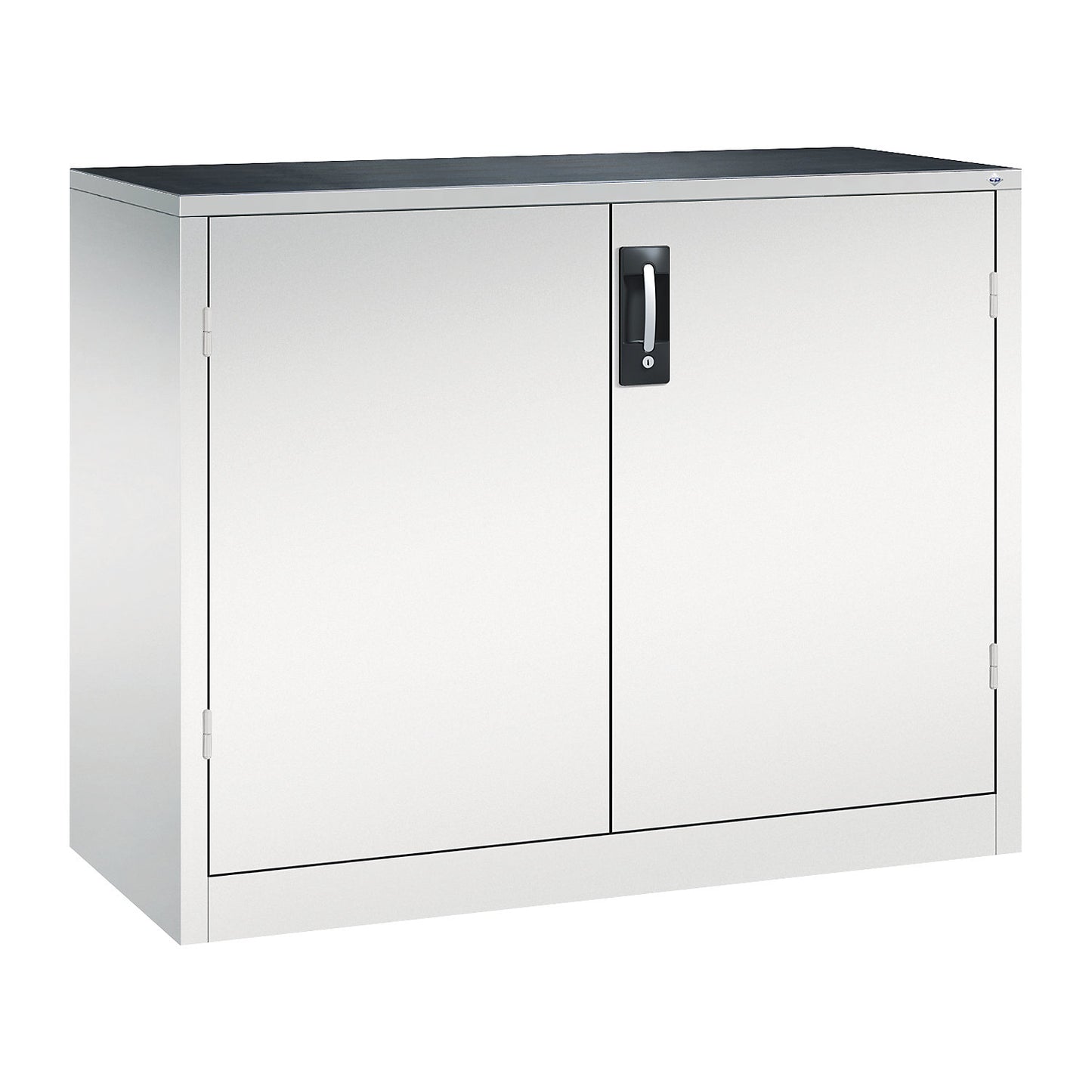 Workshop side cupboard with hinged doors and drawers, HxWxD 1000 x 1200 x 500 mm, light grey / light grey.