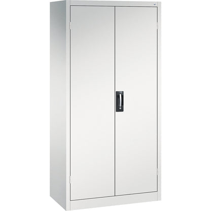 Double door workshop cupboard with drawers, WxD 930 x 500 mm, 3 shelves, light grey / light grey.