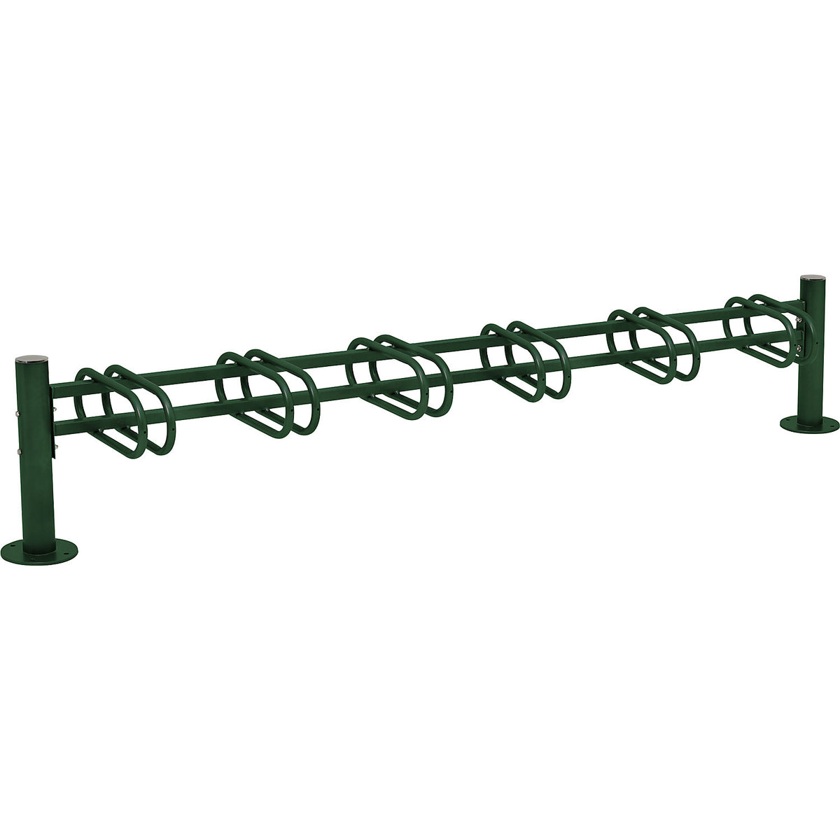 PROVINCE bicycle rack, 6 parking spaces, single-sided, moss green.