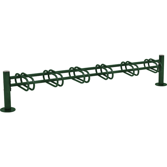 PROVINCE bicycle rack, 6 parking spaces, single-sided, moss green.