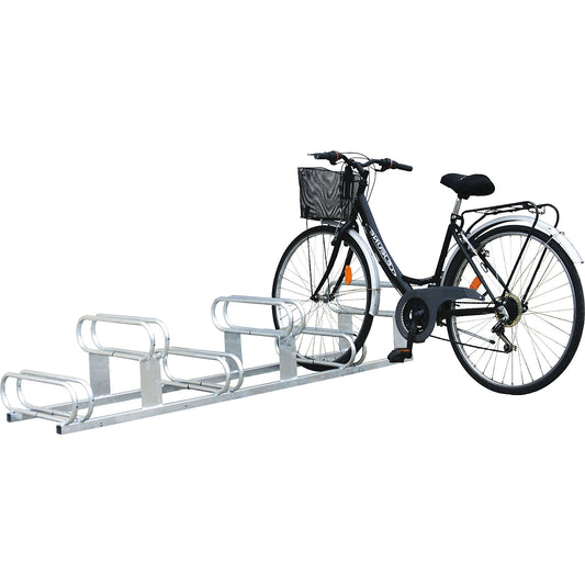 Staggered height bicycle rack, 6 parking spaces, hot dip galvanised.