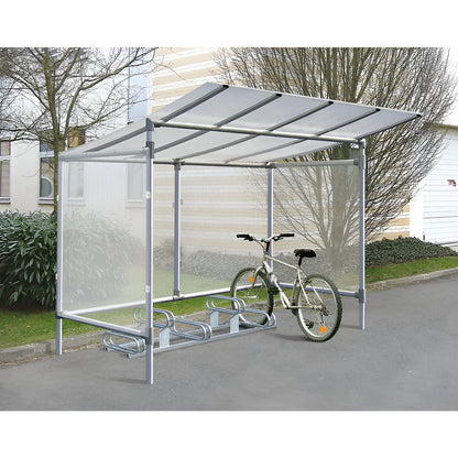 Staggered height bicycle rack, 5 parking spaces, hot dip galvanised.