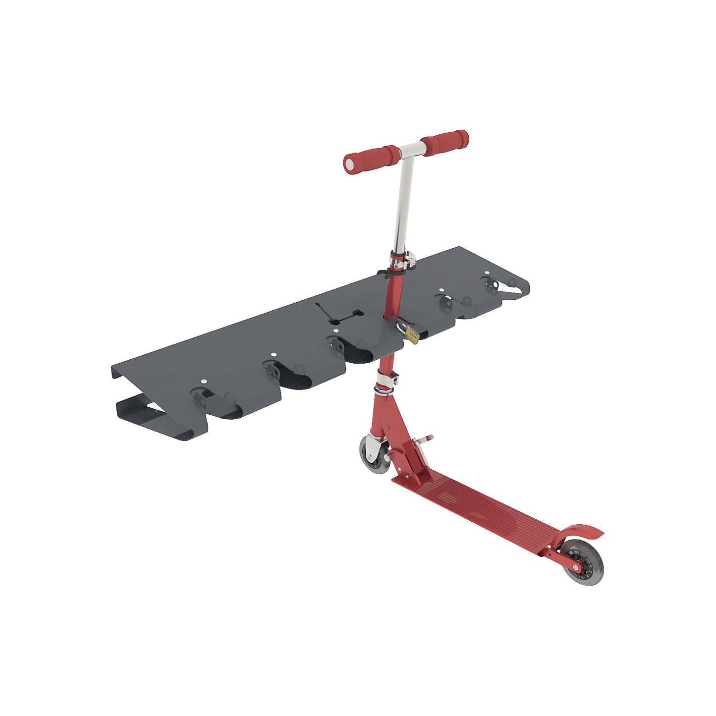 Scooter rack, for wall mounting, grey.