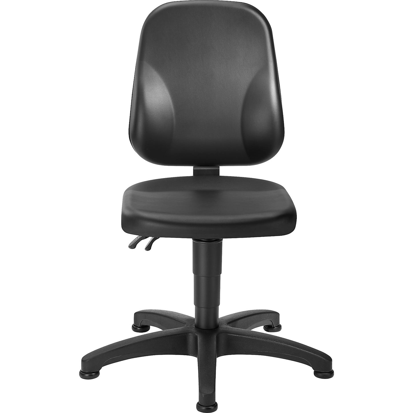 Industrial swivel chair, vinyl, with floor glides, 440 - 620 mm.