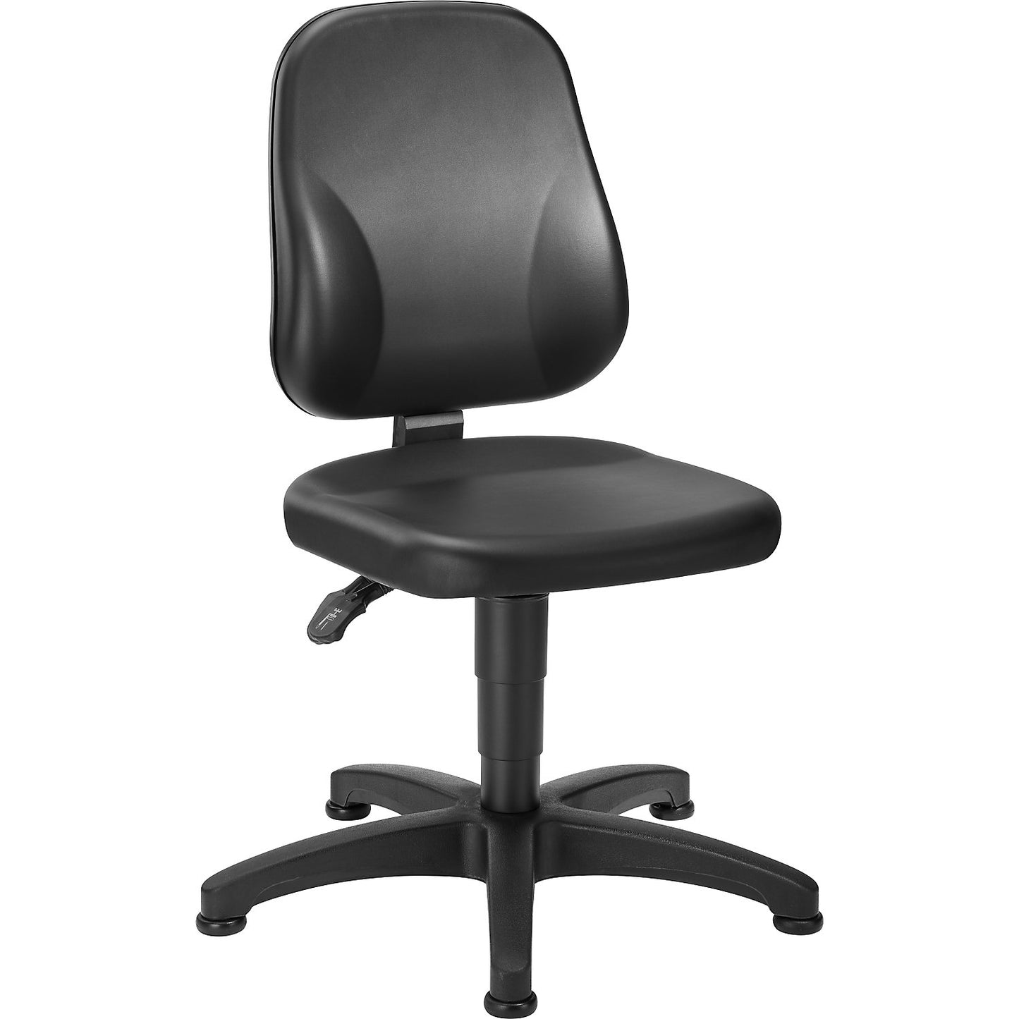 Industrial swivel chair, vinyl, with floor glides, 440 - 620 mm.