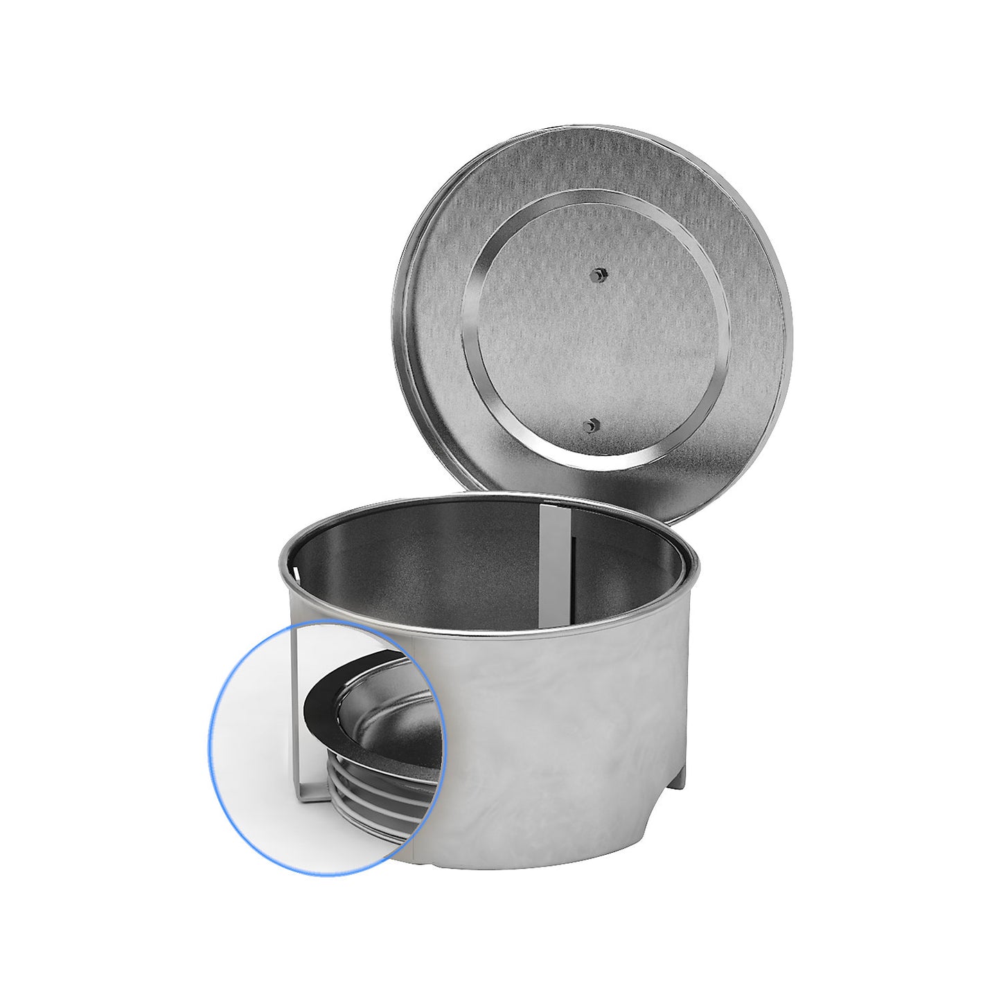 Small parts cleaner with earth connection, stainless steel, capacity 4 l.