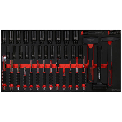 PERFORMANCE PLUS workshop trolley with tools, P25, with 564 tools, for 8 drawers.