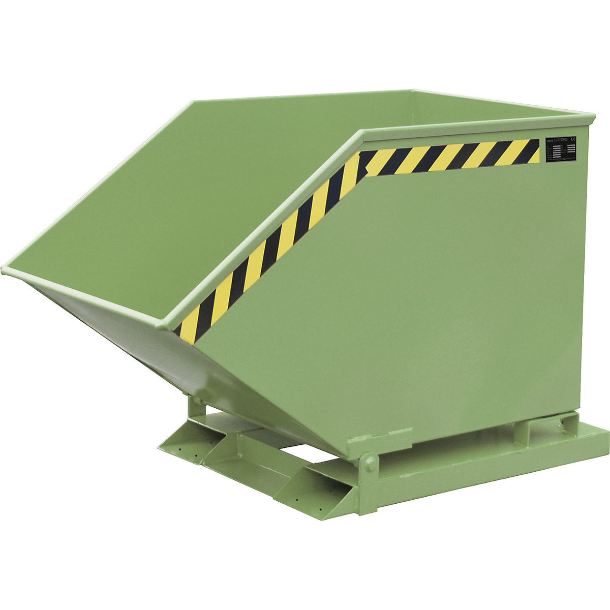 Tilting skip for metal swarf, capacity 400 litres, reseda green.