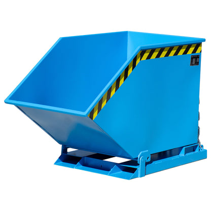 Tilting skip for metal swarf, capacity 400 litres, light blue.