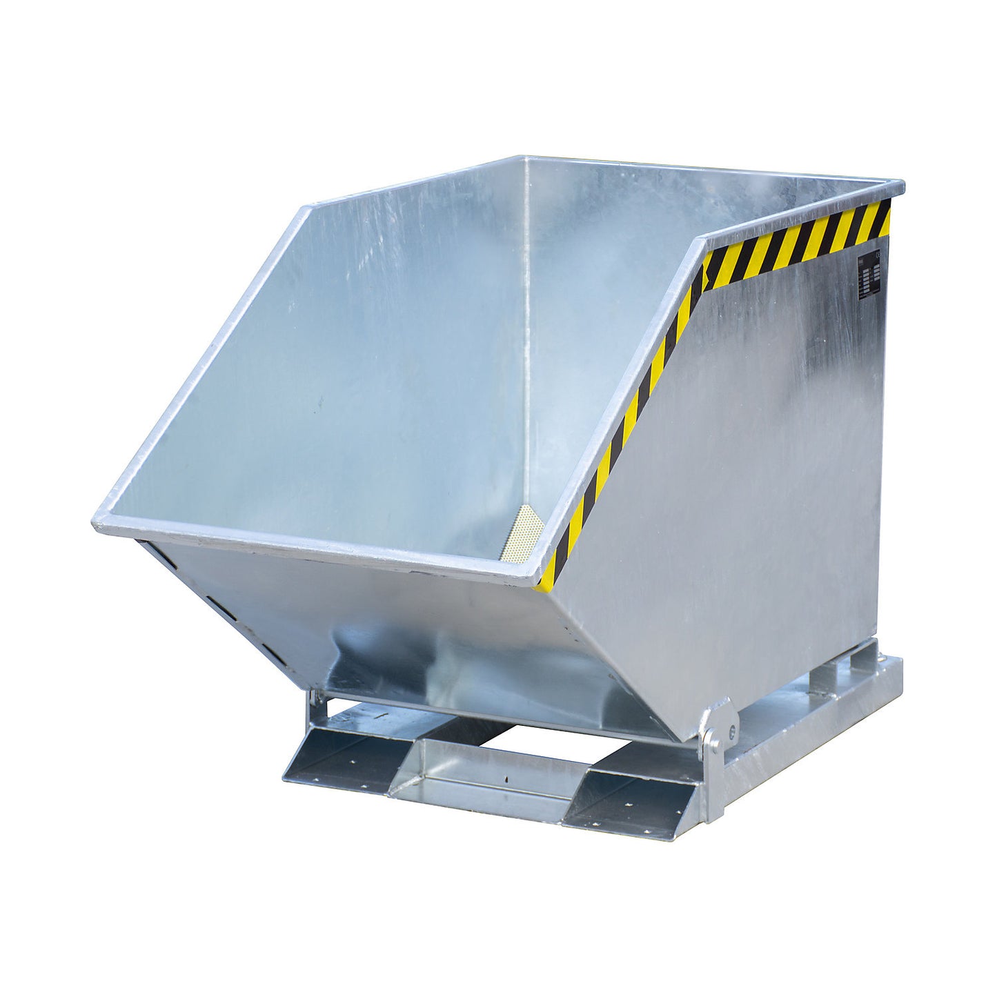 Tilting skip for metal swarf, capacity 400 litres, hot dip galvanised.