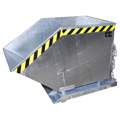 Tilting skip for metal swarf, capacity 400 litres, hot dip galvanised.
