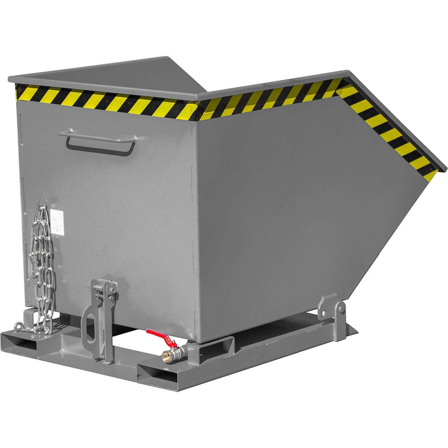 Tilting skip for metal swarf, capacity 600 litres, mouse grey.