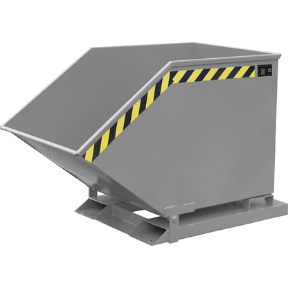 Tilting skip for metal swarf, capacity 600 litres, mouse grey.