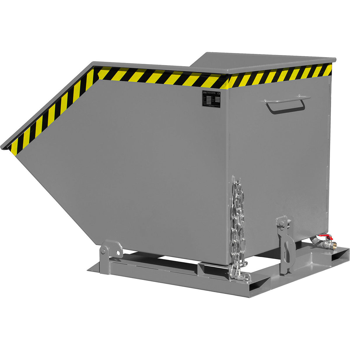 Tilting skip for metal swarf, capacity 800 litres, mouse grey.