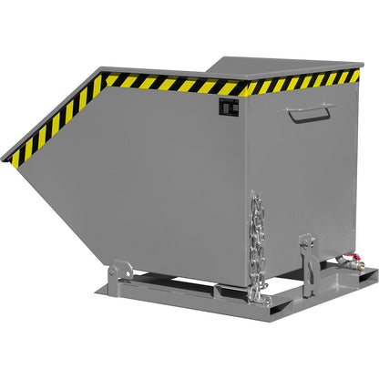 Tilting skip for metal swarf, capacity 800 litres, mouse grey.