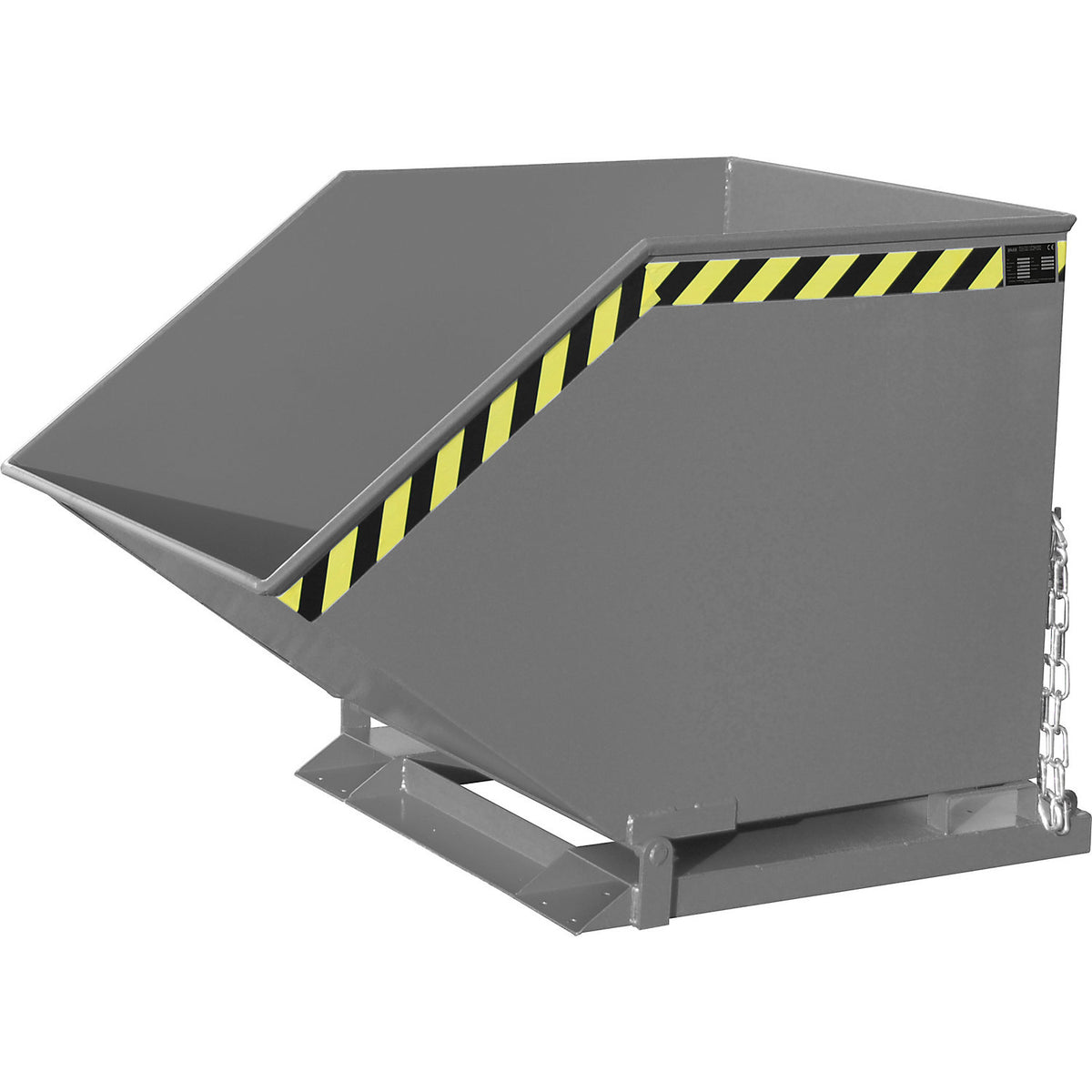 Tilting skip for metal swarf, capacity 800 litres, mouse grey.