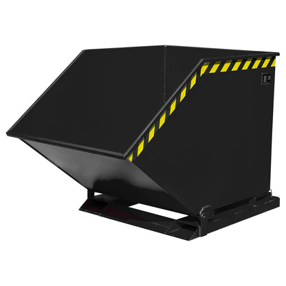 Tilting skip for metal swarf, capacity 800 litres, black grey.