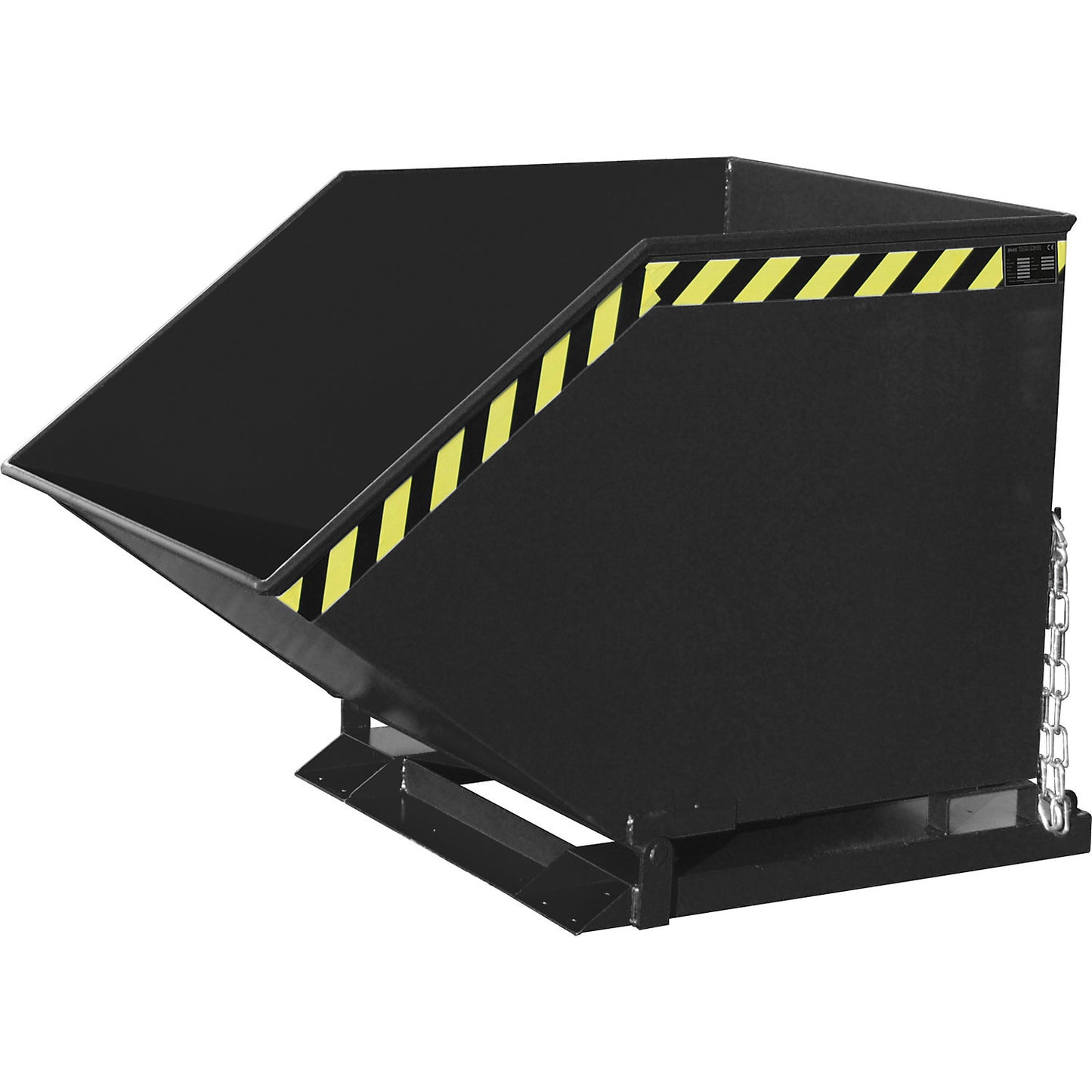 Tilting skip for metal swarf, capacity 800 litres, black grey.
